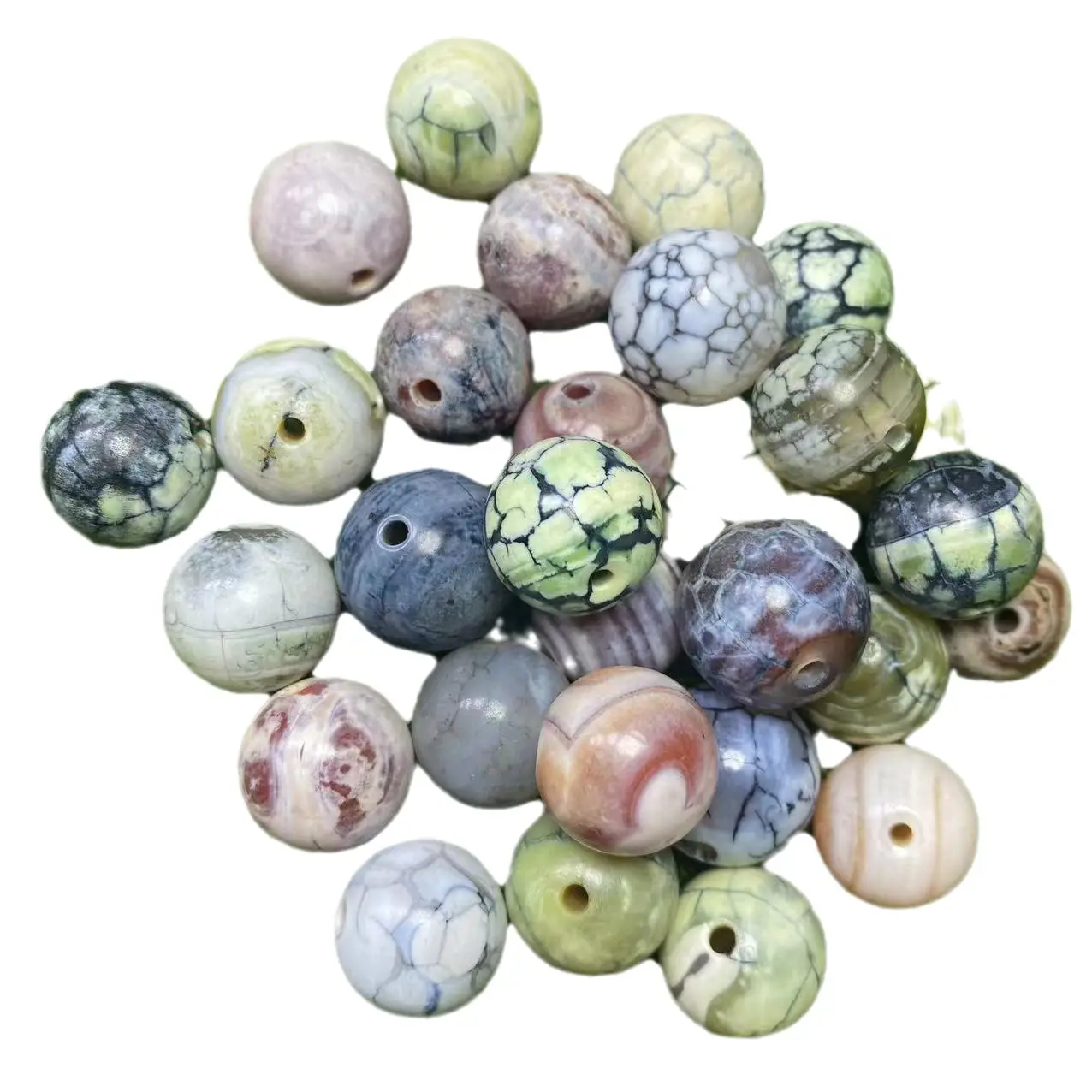 Agate Color Cream Balls 16mm Loose Beads - Image 5