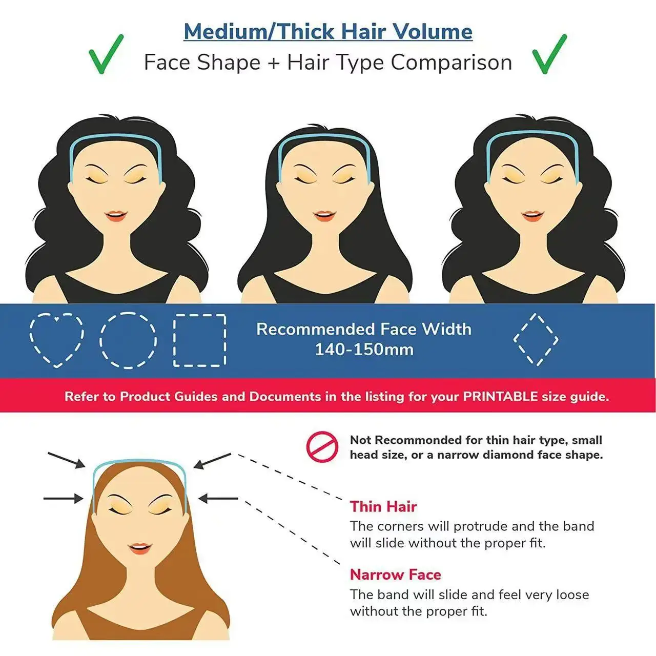 Invisible Hair Band for Curly Thick Hair Big Headband - Image 5