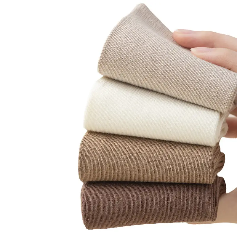 Boneless Socks Women's Mid-Calf Socks Summer Thin Pure Color Stockings Hand-Sewn Autum Confinement Stockings White Pile