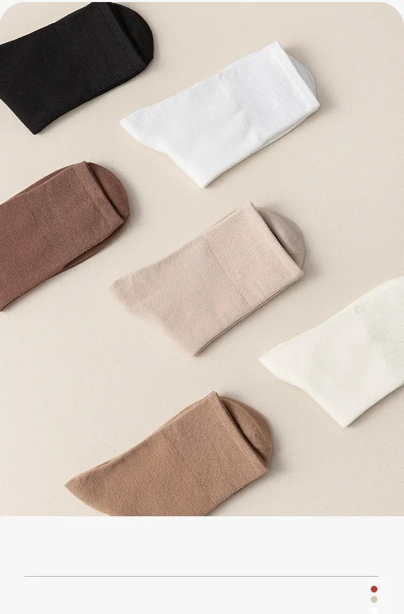 Boneless Socks Women's Mid-Calf Socks Summer Thin Pure Color Stockings Hand-Sewn Autum Confinement Stockings White Pile — feature 12
