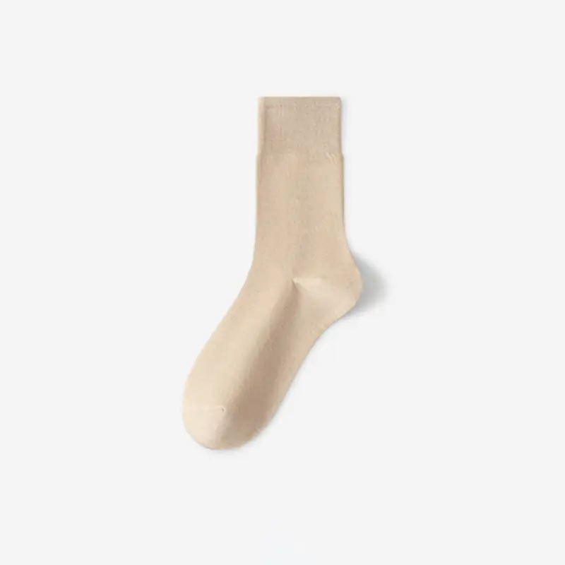 Boneless Socks Women's Mid-Calf Socks Summer Thin Pure Color Stockings Hand-Sewn Autum Confinement Stockings White Pile