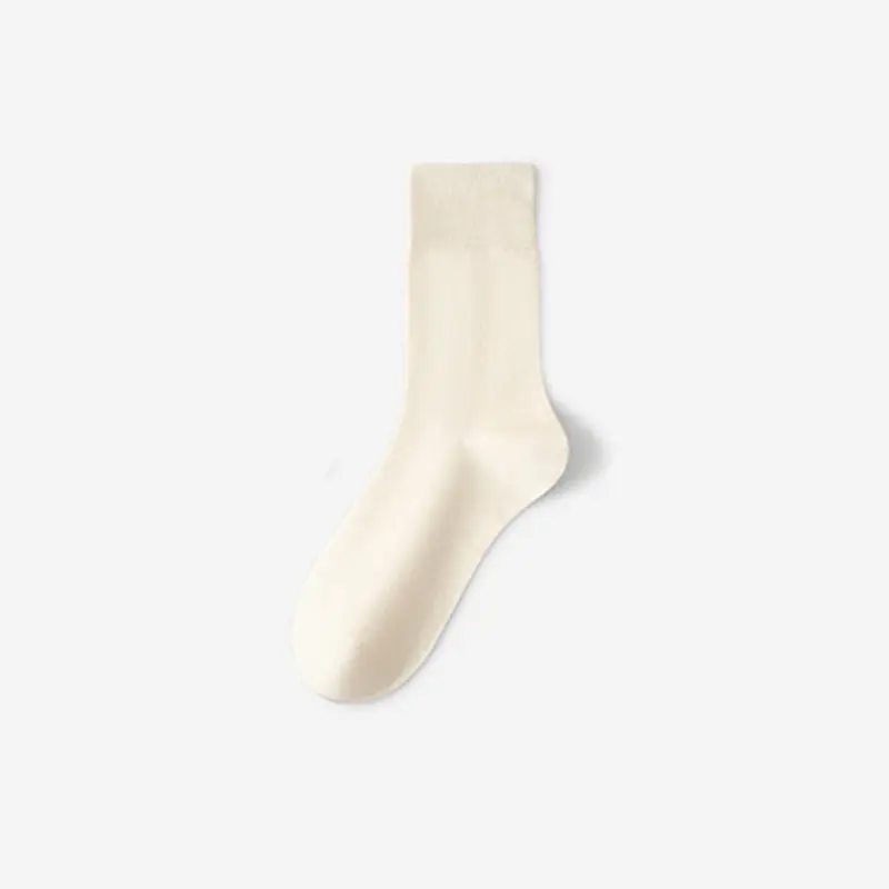 Boneless Socks Women's Mid-Calf Socks Summer Thin Pure Color Stockings Hand-Sewn Autum Confinement Stockings White Pile