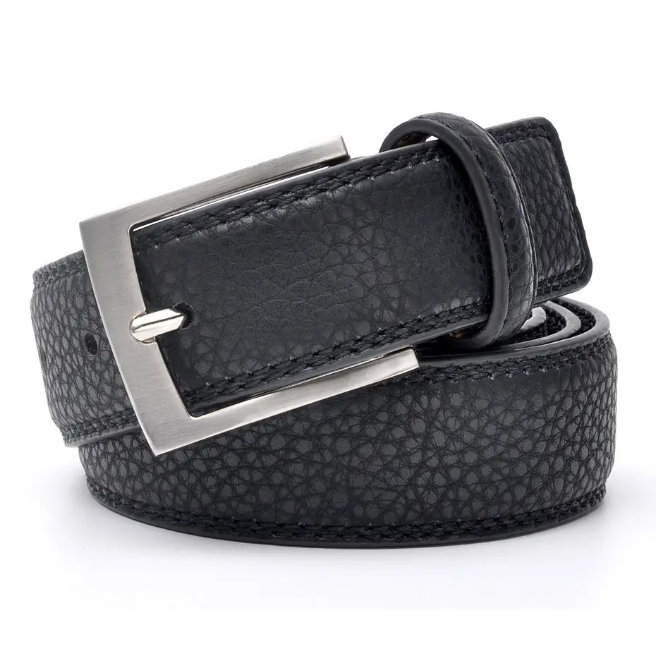 Men's Belt Lychee Pattern Pu Zinc Buckle 2026