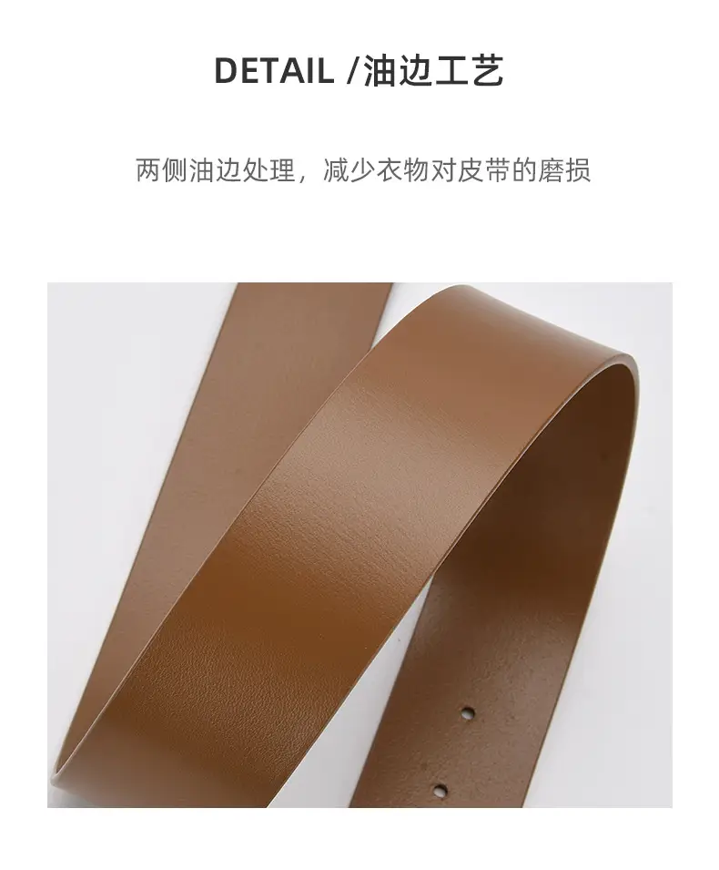 Women's Brown Genuine Leather Wide Belt 110cm — feature 8