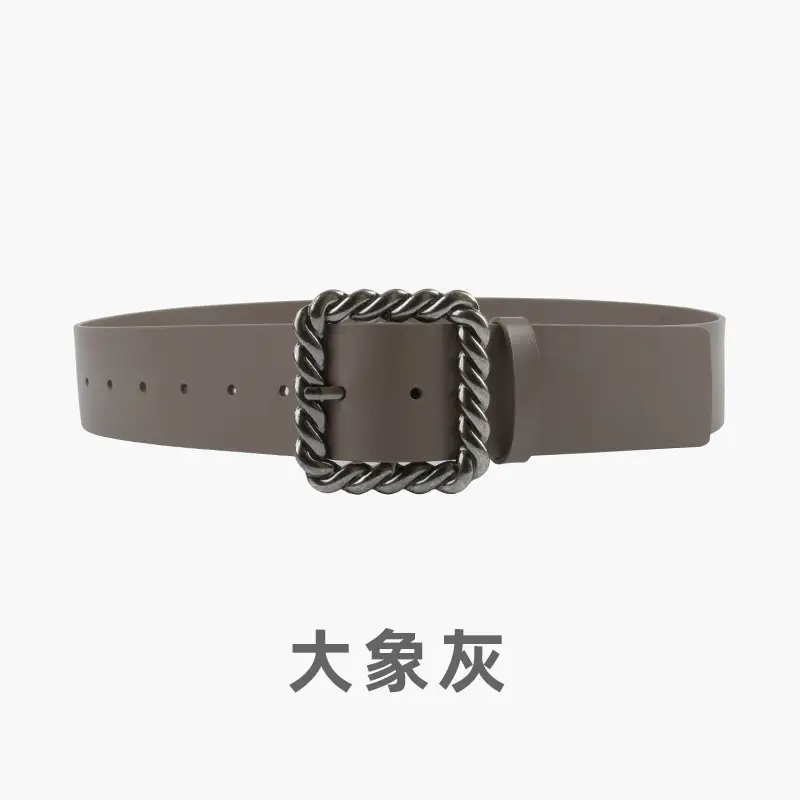 Women's Brown Genuine Leather Wide Belt 110cm