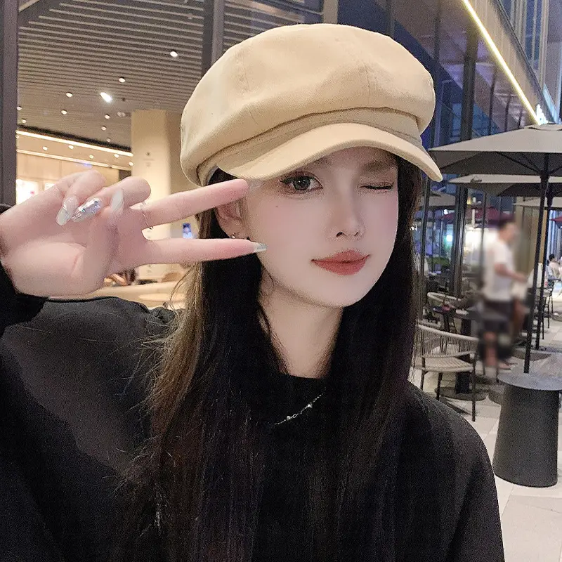 Women's Black Japanese Beret Hat for Summer Autumn - Image 4