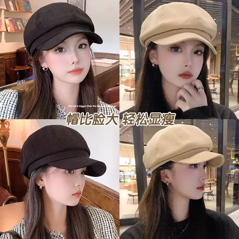 Women's Black Japanese Beret Hat for Summer Autumn - Image 5