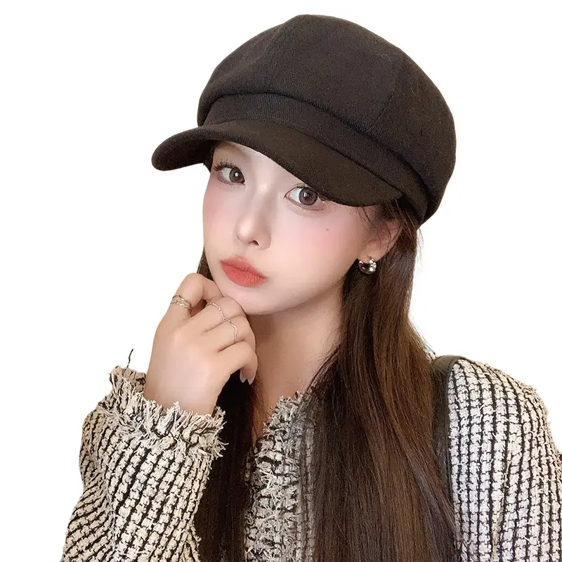 Women's Black Japanese Beret Hat for Summer Autumn - Image 6