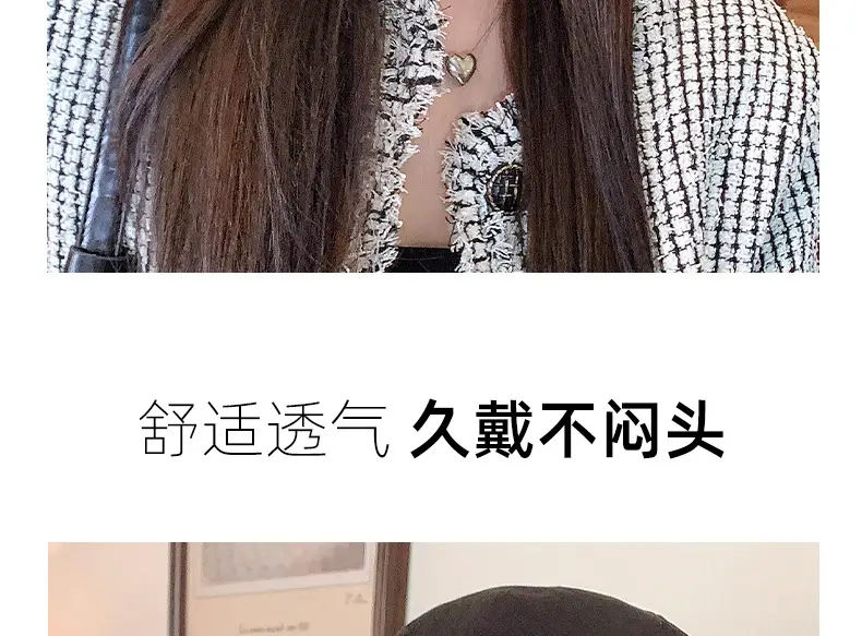 Women's Black Japanese Beret Hat for Summer Autumn — feature 10