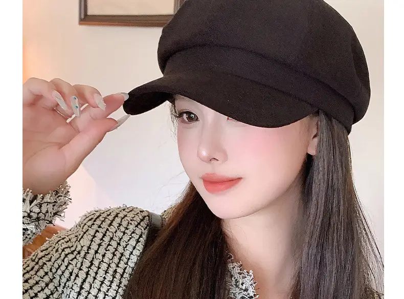 Women's Black Japanese Beret Hat for Summer Autumn — feature 11