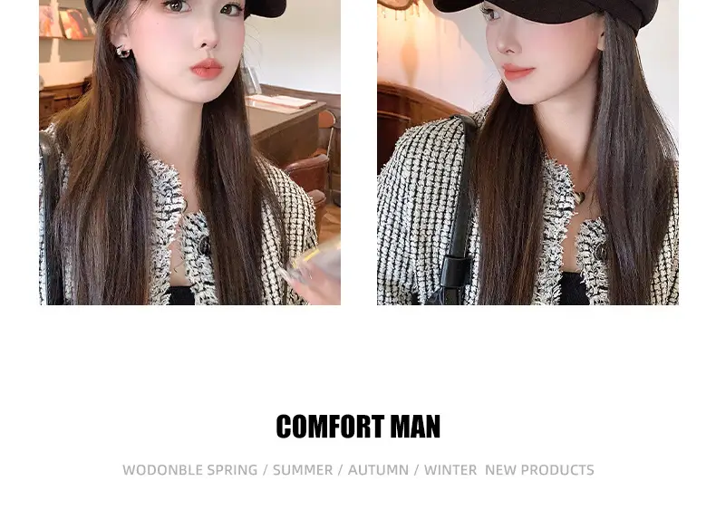 Women's Black Japanese Beret Hat for Summer Autumn — feature 13