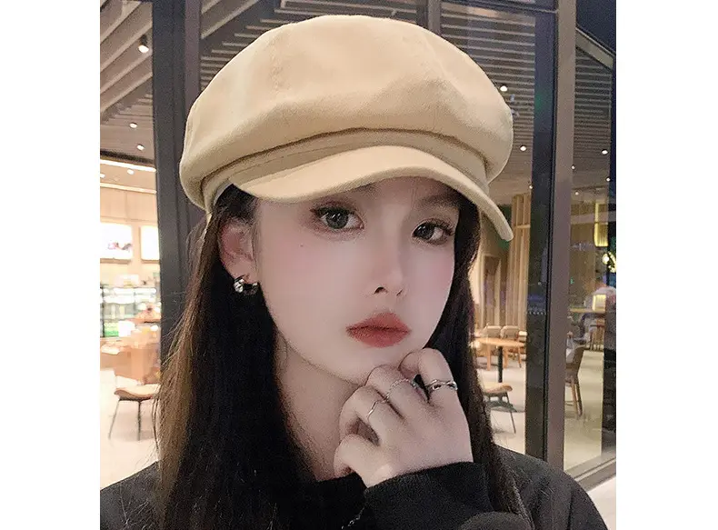 Women's Black Japanese Beret Hat for Summer Autumn — feature 16