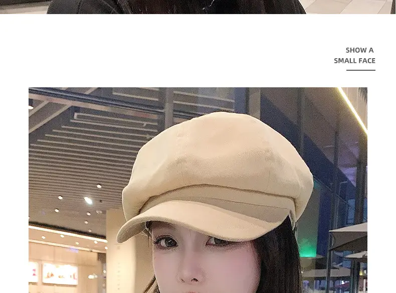 Women's Black Japanese Beret Hat for Summer Autumn — feature 22