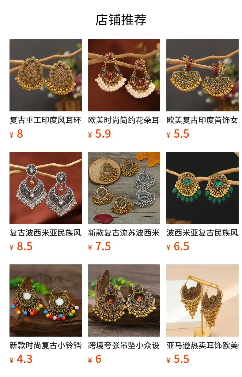 Cross-Border Vintage Bohemian Ethnic Style Earrings for Women, Elegant Hollow Heart-Shaped Studs, Long Bell-Shaped Indian Accessories — feature 1