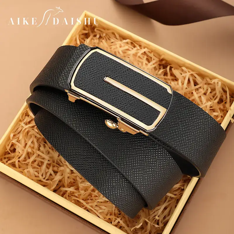 Men's Automatic Buckle Belt with Cowhide Strap - Image 6