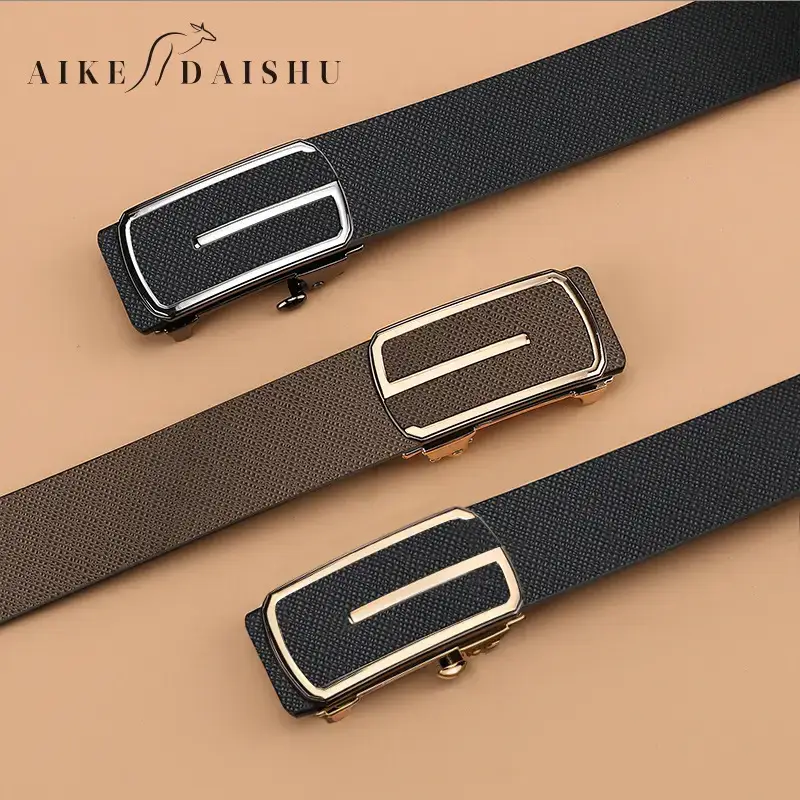Men's Automatic Buckle Belt with Cowhide Strap - Image 7