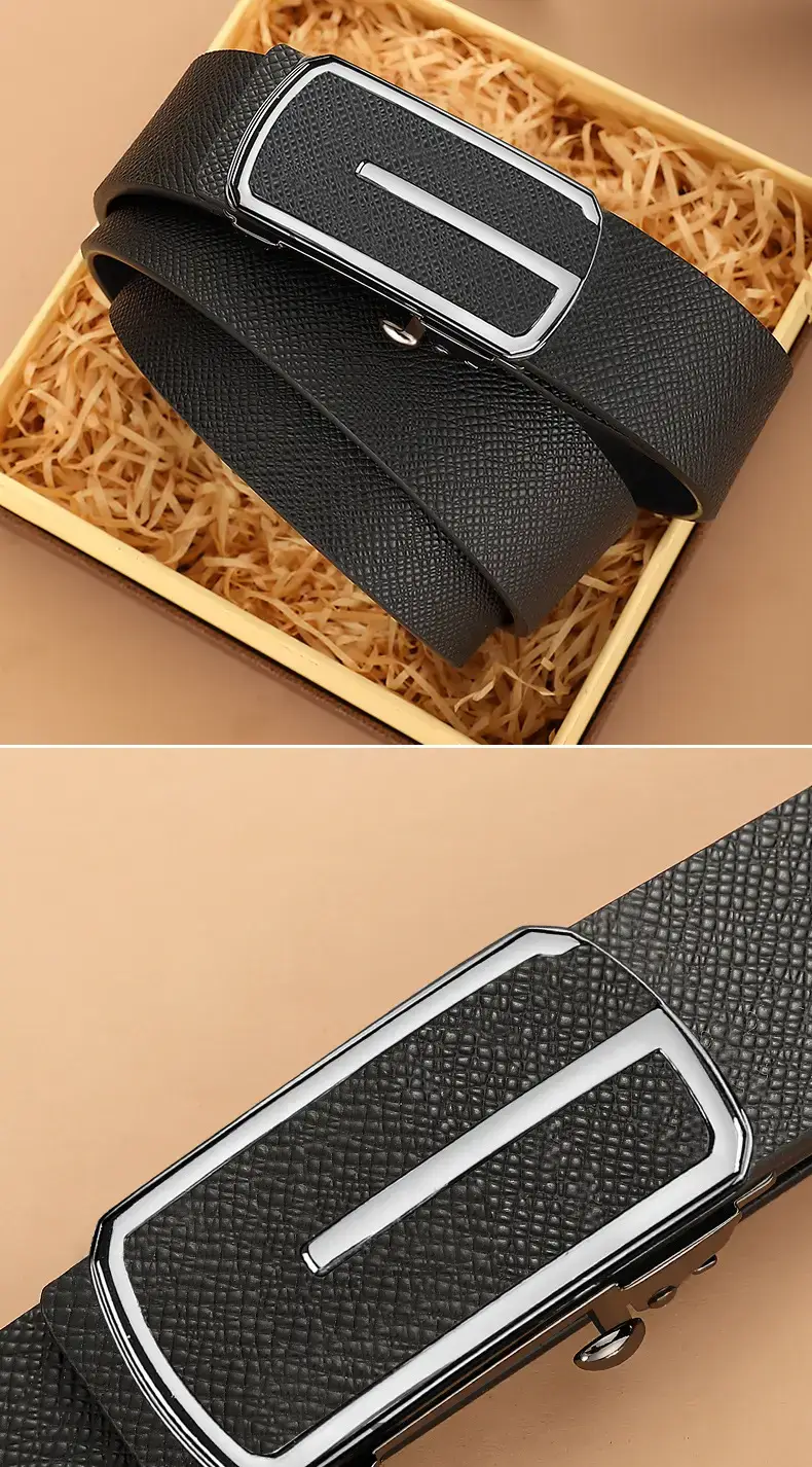 Men's Automatic Buckle Belt with Cowhide Strap β feature 13