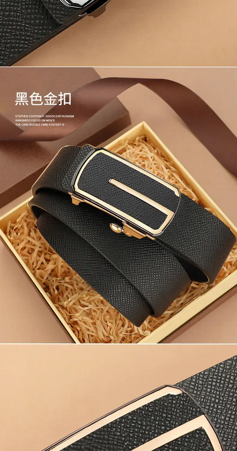 Men's Automatic Buckle Belt with Cowhide Strap β feature 14
