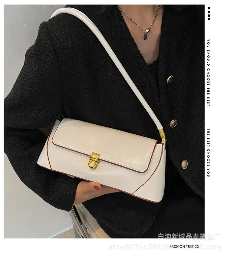 Women's White French Niche Shoulder Bag 2023 — feature 1