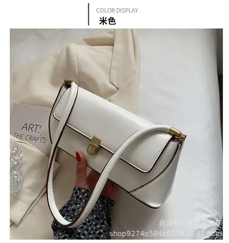 Women's White French Niche Shoulder Bag 2023 — feature 14