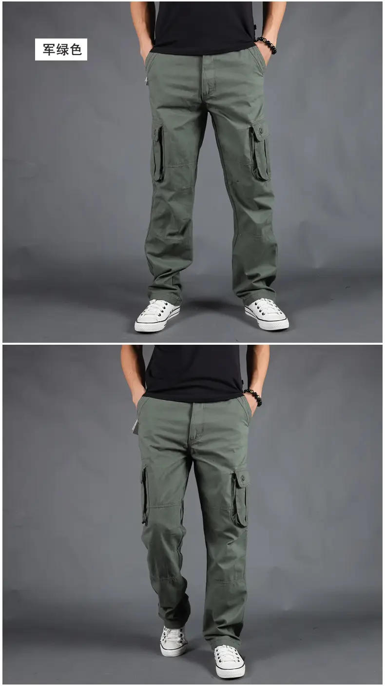 Grey Multi-Pocket Cargo Pants for Men, Loose Fit, 6PcPants, Casual Winter — feature 10