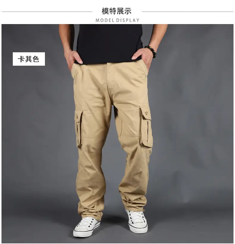 Grey Multi-Pocket Cargo Pants for Men, Loose Fit, 6PcPants, Casual Winter — feature 5
