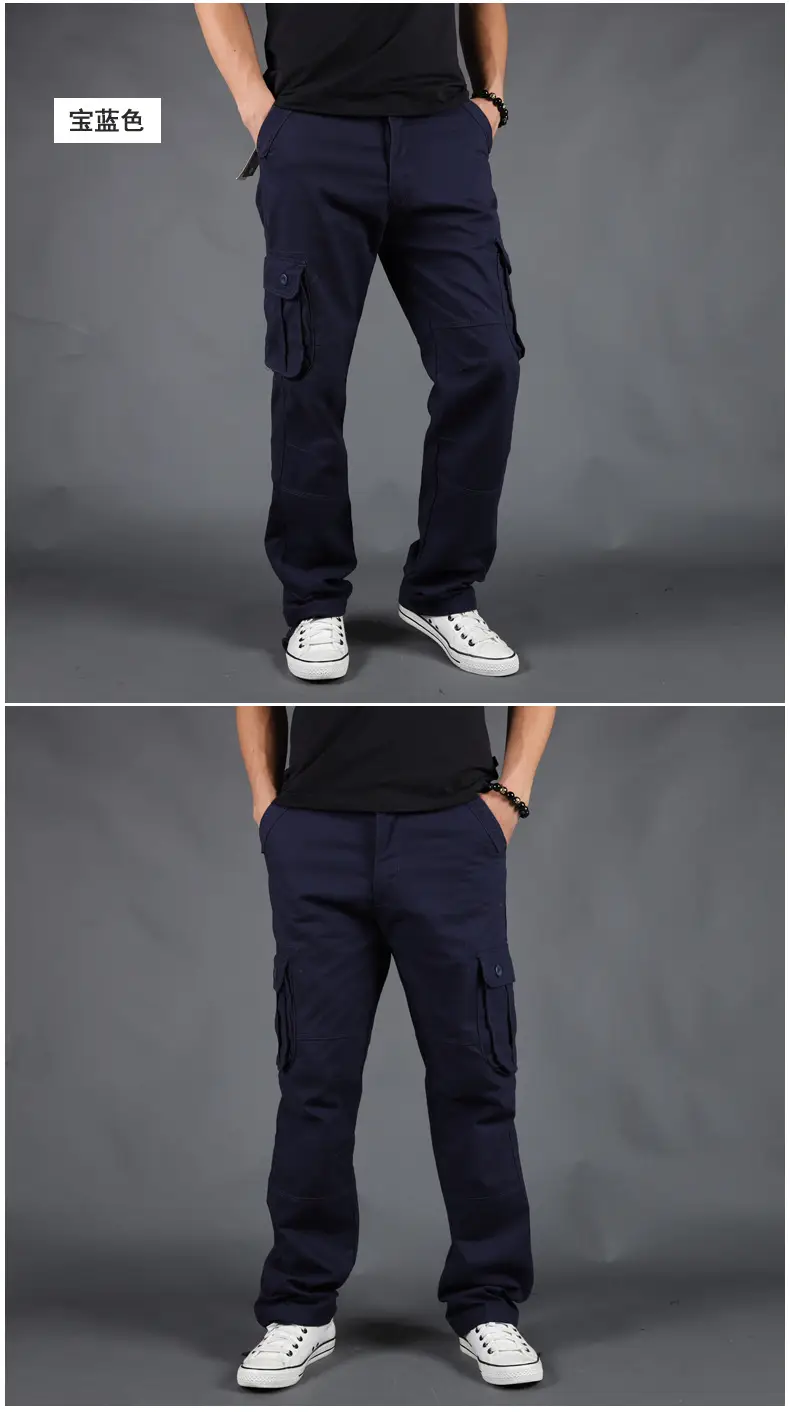 Grey Multi-Pocket Cargo Pants for Men, Loose Fit, 6PcPants, Casual Winter — feature 7