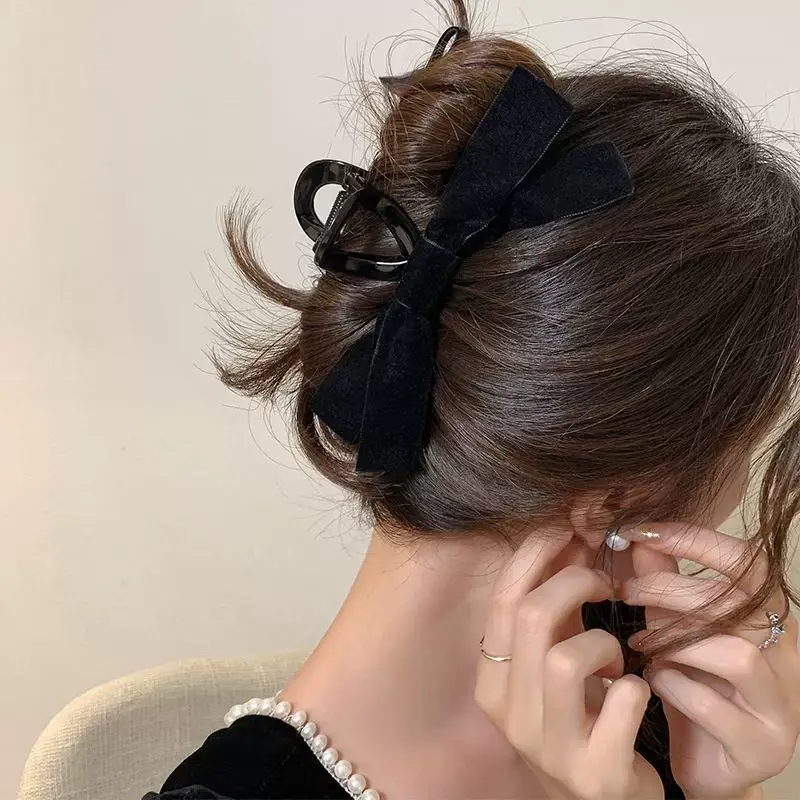 Black Bow Hair Clip for Women Large High-Level Hair — feature 4