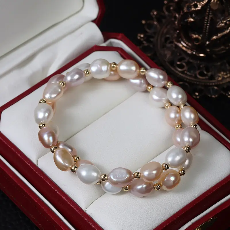 Nude Pearl Bracelet Baroque Retro Design - Image 6