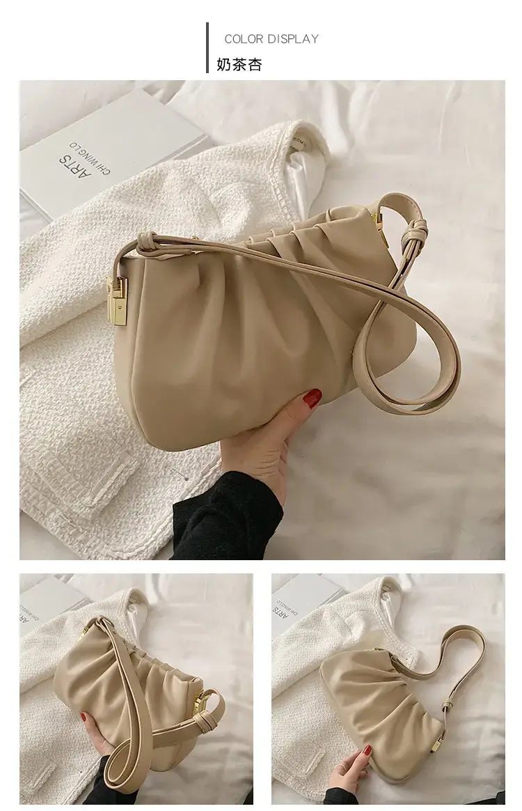 Black Retro Folded Shoulder Bag for Women — feature 11