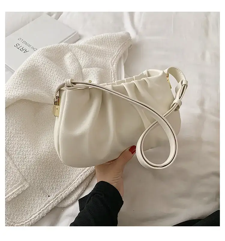 Black Retro Folded Shoulder Bag for Women — feature 12