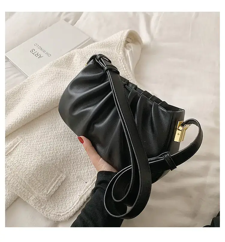 Black Retro Folded Shoulder Bag for Women — feature 17