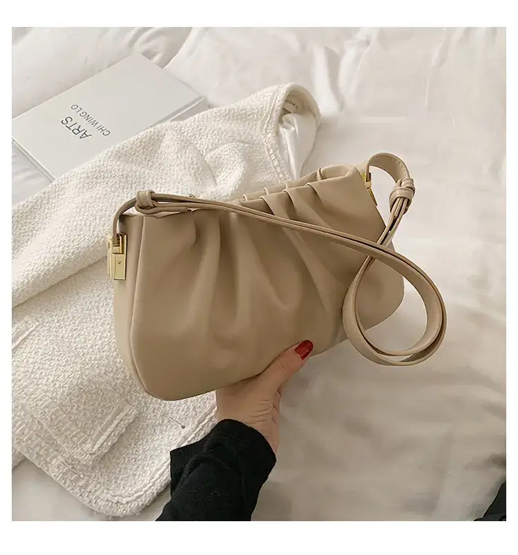 Black Retro Folded Shoulder Bag for Women — feature 18