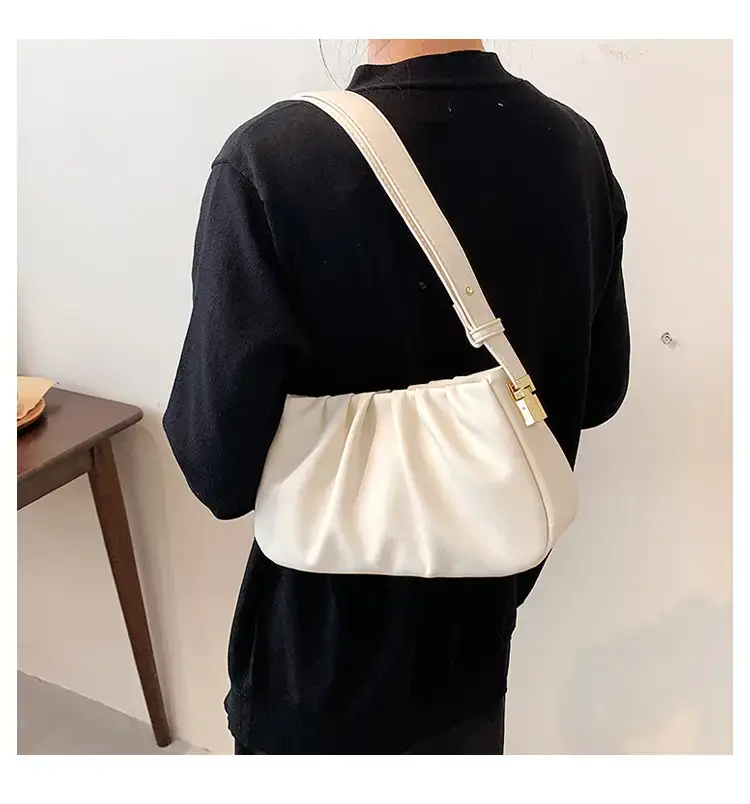 Black Retro Folded Shoulder Bag for Women — feature 30
