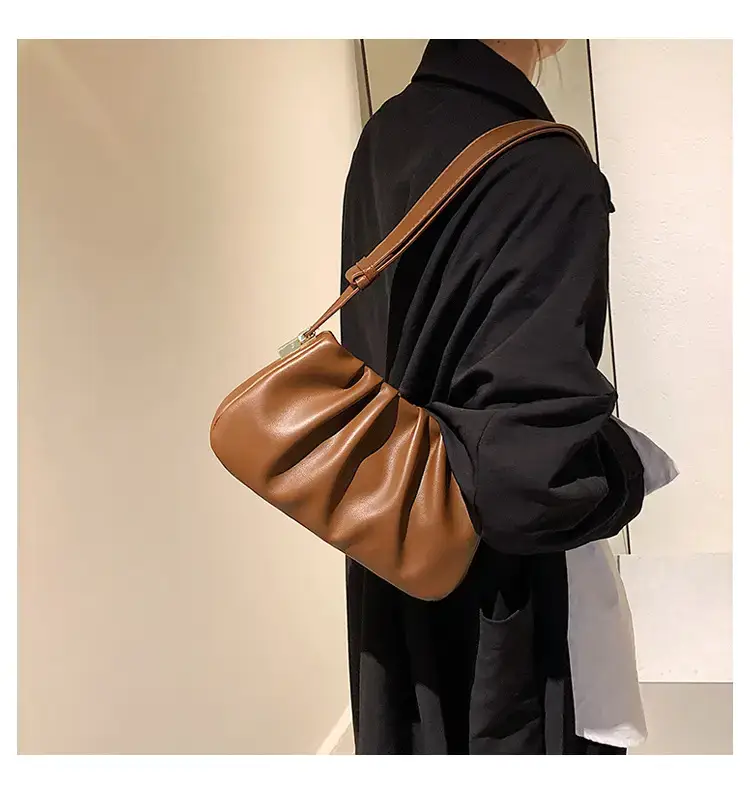 Black Retro Folded Shoulder Bag for Women — feature 32