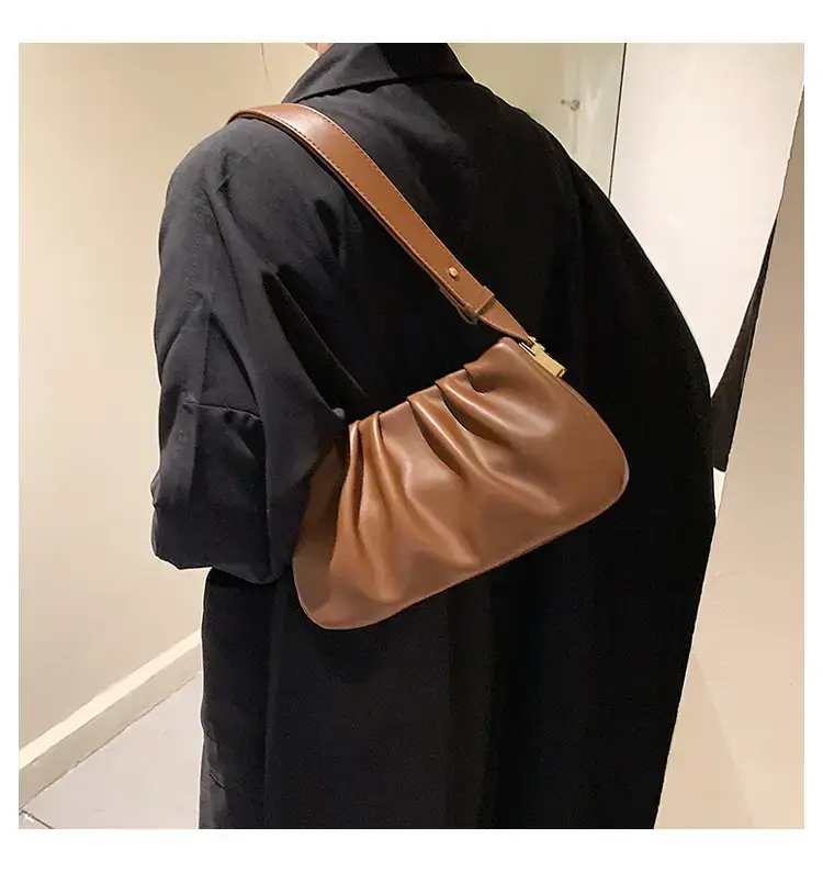 Black Retro Folded Shoulder Bag for Women — feature 33