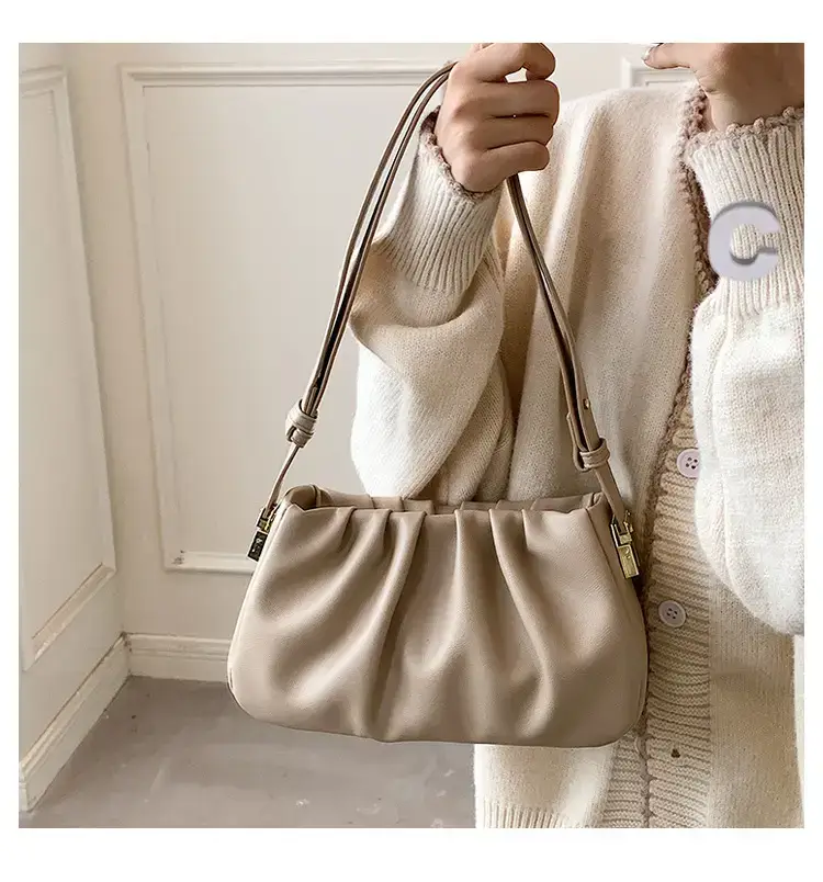 Black Retro Folded Shoulder Bag for Women — feature 34