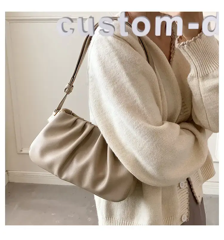 Black Retro Folded Shoulder Bag for Women — feature 35