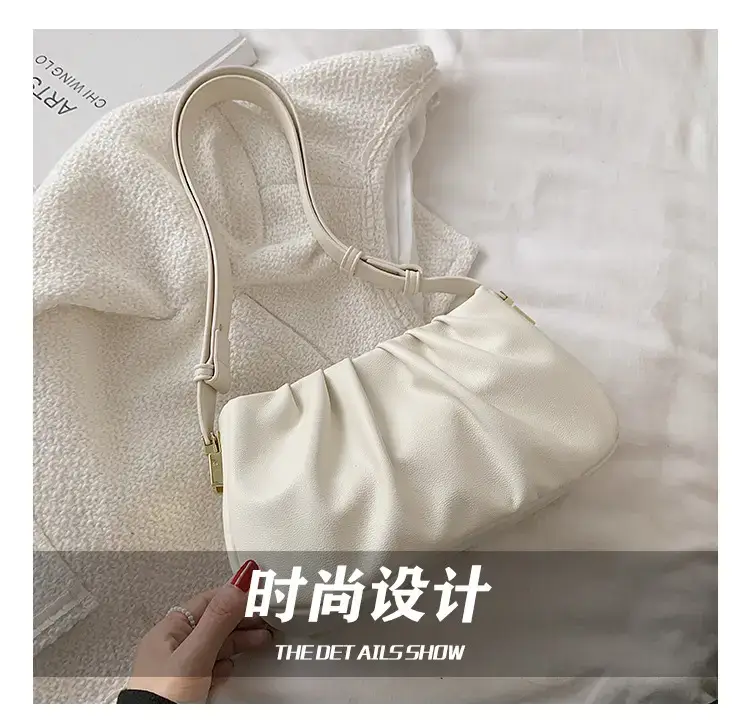 Black Retro Folded Shoulder Bag for Women — feature 6