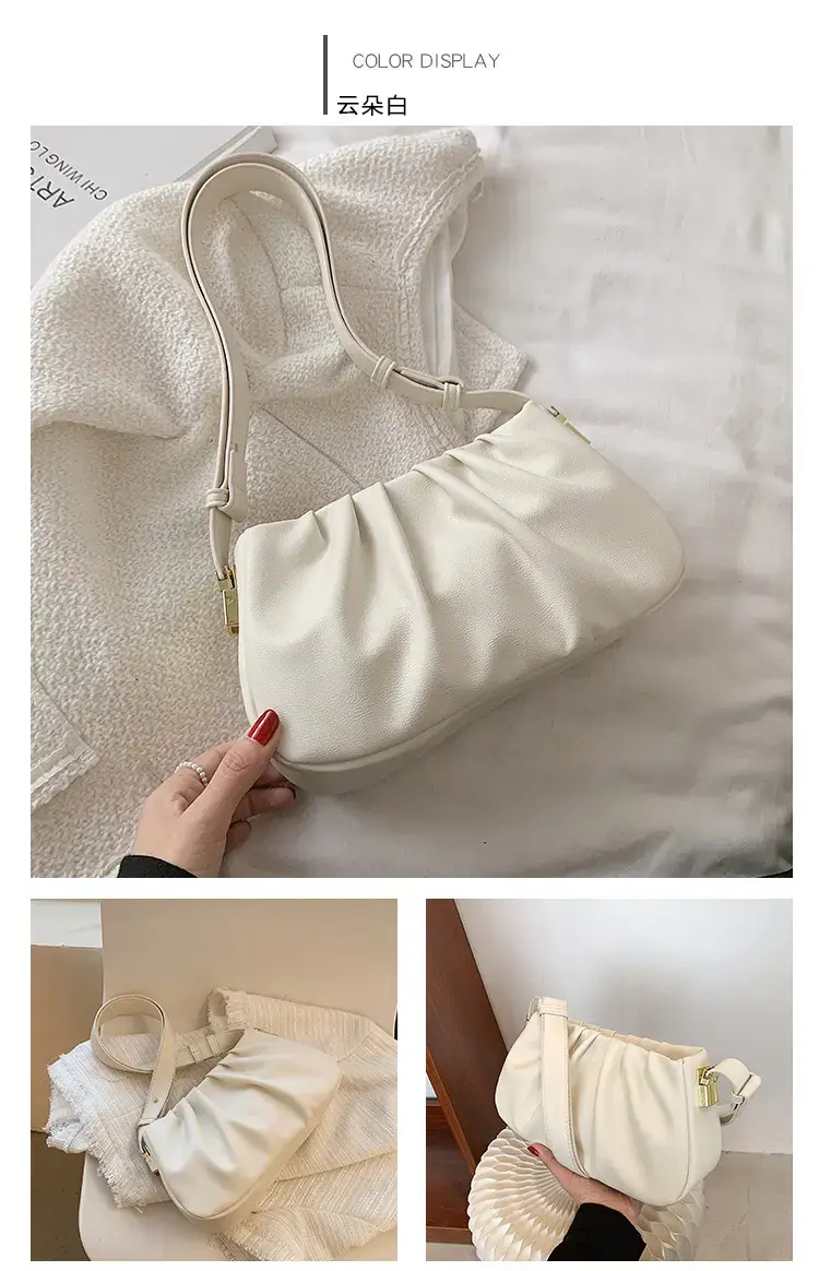 Black Retro Folded Shoulder Bag for Women — feature 8