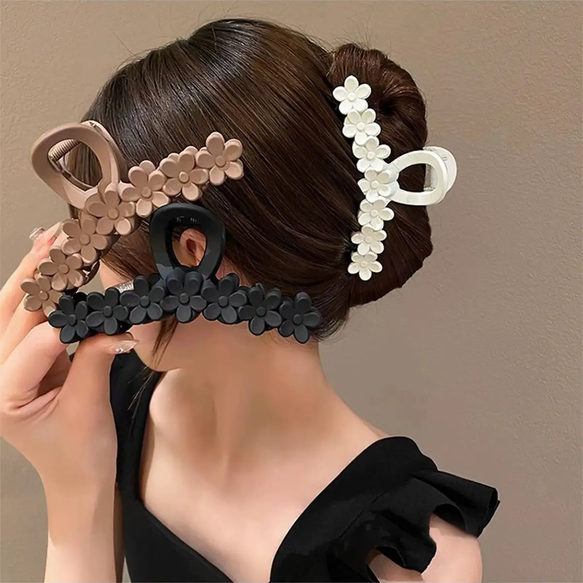 Pink Flower Hair Clip 13cm Large Easy Apply - Image 7