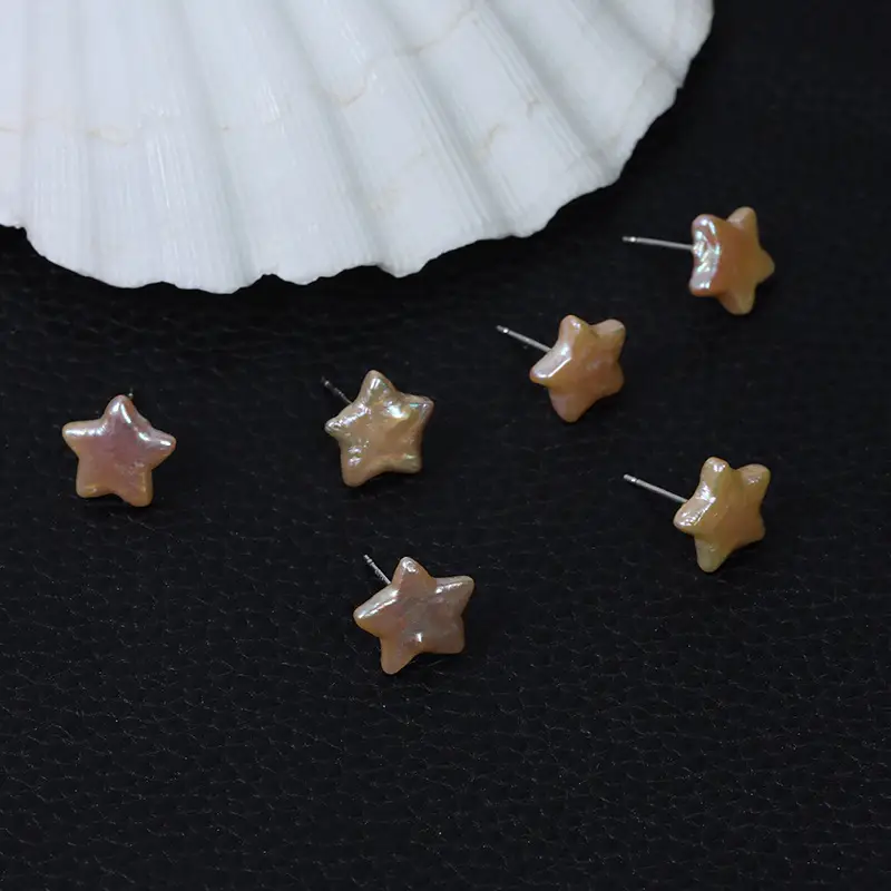 Five-Pointed Star Pearl Earrings S925 Daily Wear - Image 3