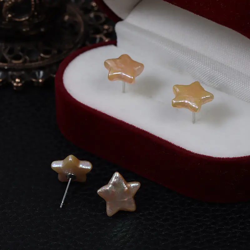 Five-Pointed Star Pearl Earrings S925 Daily Wear - Image 4