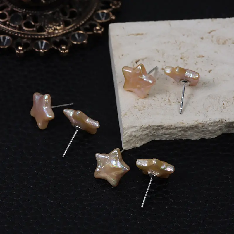 Five-Pointed Star Pearl Earrings S925 Daily Wear - Image 5