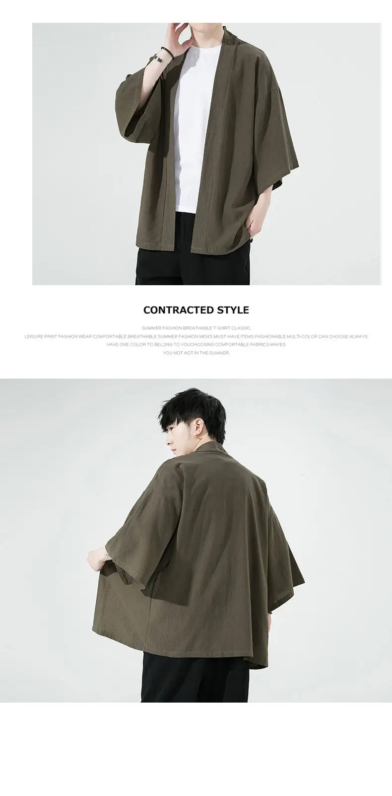 2023 Men Grey Chinese Style Cardigan Large — feature 11