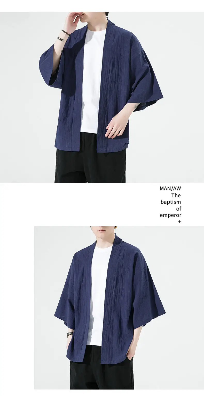 2023 Men Grey Chinese Style Cardigan Large — feature 13