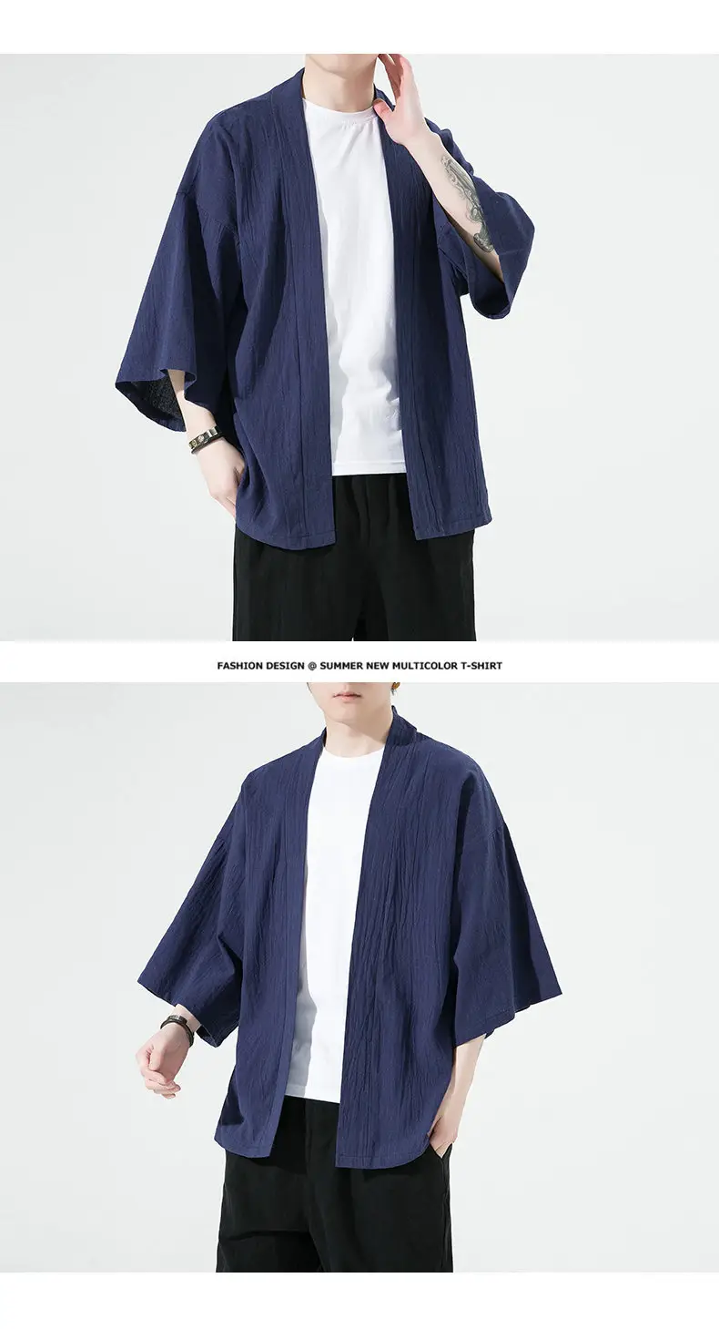 2023 Men Grey Chinese Style Cardigan Large — feature 14
