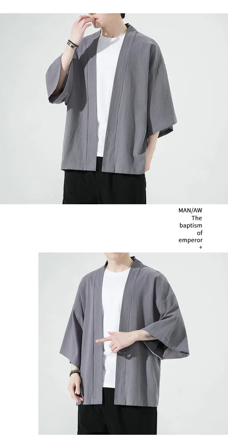2023 Men Grey Chinese Style Cardigan Large — feature 17