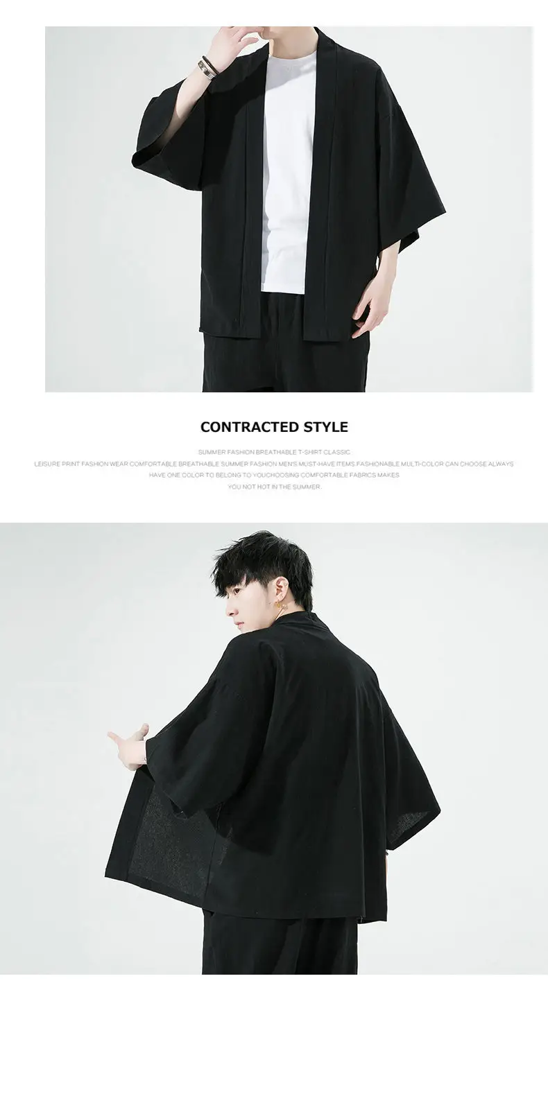 2023 Men Grey Chinese Style Cardigan Large — feature 24
