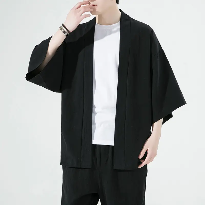 2023 Men Grey Chinese Style Cardigan Large — feature 27